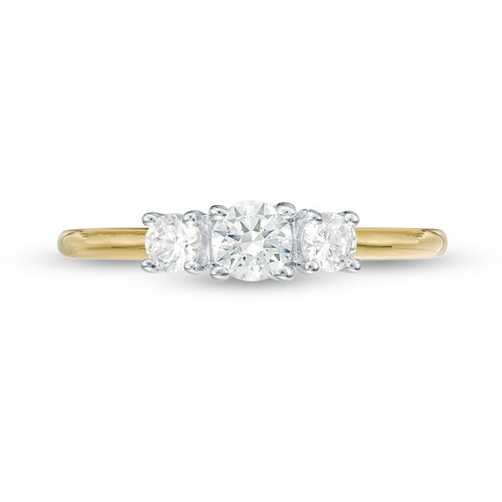 1/2 CT. T.w. Diamond Three Stone Engagement Ring in 10K Gold