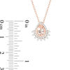 Thumbnail Image 2 of Pear-Shaped Morganite and 1/4 CT. T.W. Diamond Frame Pendant in 10K Rose Gold