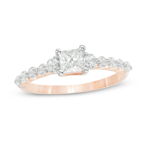 Zales diamond rings rose color 3 diamond rings