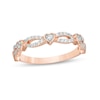 Thumbnail Image 1 of 1/4 CT. T.W. Diamond Alternating Heart Stackable Band in 10K Rose Gold