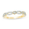 Thumbnail Image 0 of 1/4 CT. T.W. Diamond Alternating Heart Stackable Band in 10K Gold