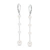 Thumbnail Image 1 of 4.0-8.0mm Oval Freshwater Cultured Pearl Silver Thread Station Drop Earrings with Sterling Silver Backs