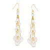 Thumbnail Image 1 of 4.0-8.0mm Oval Freshwater Cultured Pearl Gold Thread Tassel Drop Earrings with 14K Gold Backs