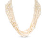 Thumbnail Image 1 of 3.0-10.0mm Baroque Freshwater Cultured Pearl Multi-Strand Necklace with Sterling Silver Clasp-17.5"