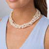 Thumbnail Image 1 of 3.0 - 10.0mm Baroque Cultured Freshwater Pearl Multi-Strand Necklace with Sterling Silver Clasp - 17.5"