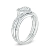 Thumbnail Image 2 of 1/5 CT. T.W. Diamond Heart Frame Twist Bridal Set in 10K White Gold