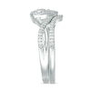 Thumbnail Image 4 of 1/5 CT. T.W. Diamond Heart Frame Twist Bridal Set in 10K White Gold