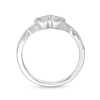 Thumbnail Image 5 of 1/5 CT. T.W. Diamond Heart Frame Twist Bridal Set in 10K White Gold