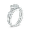 Thumbnail Image 1 of 1/5 CT. T.W. Diamond Heart Frame Twist Bridal Set in 10K White Gold