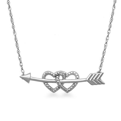 925 Silver Heart Intertwined Necklace with CZ Birthstones-Love Necklace Necklace for Her
