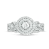 Thumbnail Image 6 of 3/4 CT. T.W. Diamond Double Frame Twist Bridal Set in 10K White Gold
