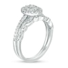 Thumbnail Image 2 of 1/2 CT. T.W. Composite Oval Diamond Double Frame Bridal Set in 10K White Gold
