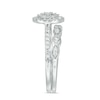 Thumbnail Image 4 of 1/2 CT. T.W. Composite Oval Diamond Double Frame Bridal Set in 10K White Gold