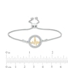 Thumbnail Image 2 of 1/15 CT. T.W. Diamond Open Circle Heartbeat Bolo Bracelet in Sterling Silver and 10K Gold - 9.5"