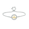 Thumbnail Image 1 of 1/15 CT. T.W. Diamond Open Circle Heartbeat Bolo Bracelet in Sterling Silver and 10K Gold - 9.5"