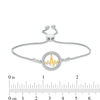 Thumbnail Image 2 of 1/15 CT. T.W. Diamond Open Circle Heartbeat Bolo Bracelet in Sterling Silver and 10K Gold - 9.5"