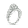 Thumbnail Image 2 of 5.0mm Lab-Created White Sapphire Frame Bypass Swirl Split Shank Bridal Set in Sterling Silver