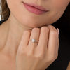 Thumbnail Image 2 of 1/3 CT. T.W. Emerald-Cut Diamond Frame Collar Engagement Ring in 14K Rose Gold