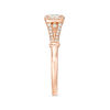 Thumbnail Image 3 of 1/3 CT. T.W. Emerald-Cut Diamond Frame Collar Engagement Ring in 14K Rose Gold
