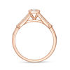 Thumbnail Image 4 of 1/3 CT. T.W. Emerald-Cut Diamond Frame Collar Engagement Ring in 14K Rose Gold