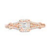 Thumbnail Image 5 of 1/3 CT. T.W. Emerald-Cut Diamond Frame Collar Engagement Ring in 14K Rose Gold