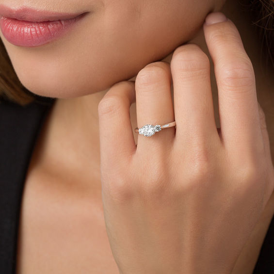 1 CT. T.w. Diamond Past Present FutureÂ® Engagement Ring in 14K White Gold