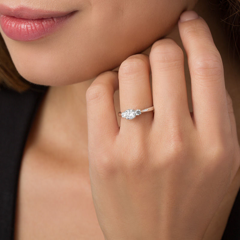 Main Image 3 of 1 CT. T.W. Diamond Past Present Future® Engagement Ring in 14K White Gold