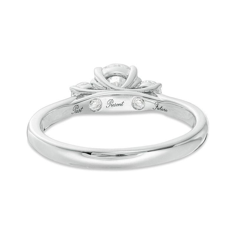 Main Image 4 of 1 CT. T.W. Diamond Past Present Future® Engagement Ring in 14K White Gold
