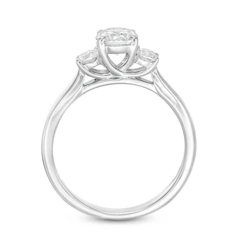 Main Image 5 of 1 CT. T.W. Diamond Past Present Future® Engagement Ring in 14K White Gold