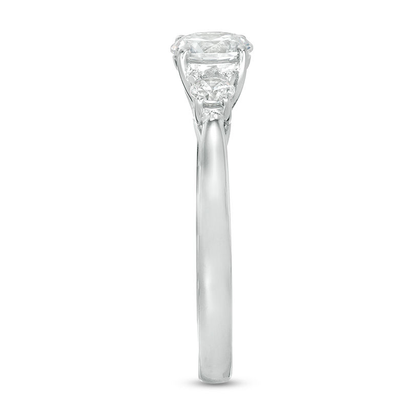 Main Image 7 of 1 CT. T.W. Diamond Past Present Future® Engagement Ring in 14K White Gold