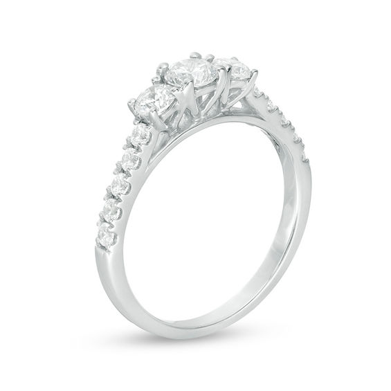 1 CT. T.w. Diamond Past Present FutureÂ® Engagement Ring in 10K White Gold