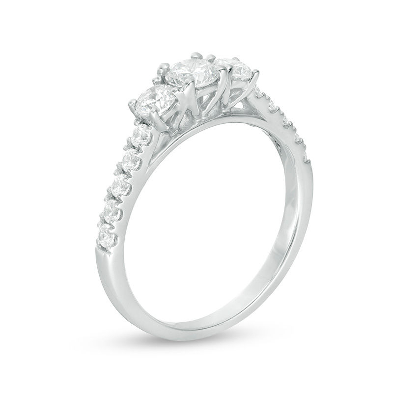 Main Image 2 of 1 CT. T.W. Diamond Past Present Future® Engagement Ring in 10K White Gold