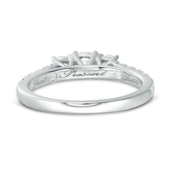 1 CT. T.w. Diamond Past Present FutureÂ® Engagement Ring in 10K White Gold