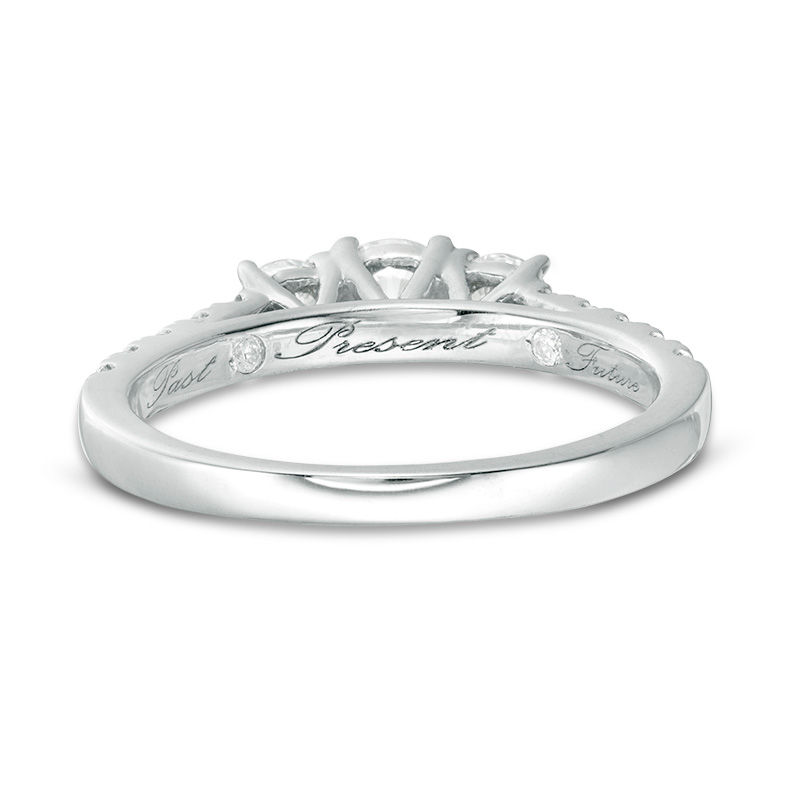 Main Image 4 of 1 CT. T.W. Diamond Past Present Future® Engagement Ring in 10K White Gold