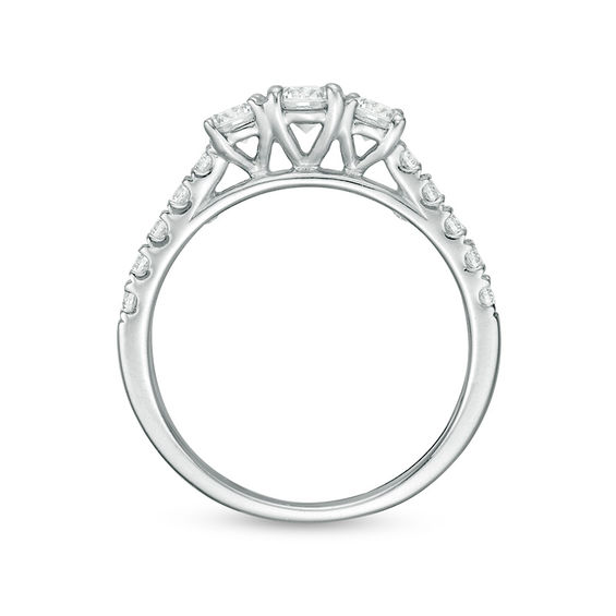 1 CT. T.w. Diamond Past Present FutureÂ® Engagement Ring in 10K White Gold