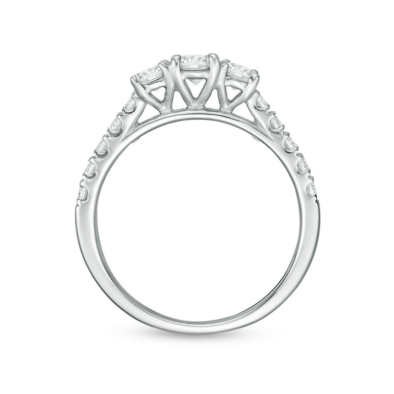 Main Image 5 of 1 CT. T.W. Diamond Past Present Future® Engagement Ring in 10K White Gold