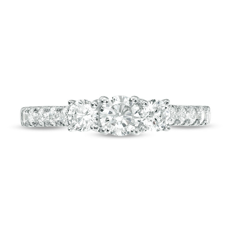 Main Image 6 of 1 CT. T.W. Diamond Past Present Future® Engagement Ring in 10K White Gold