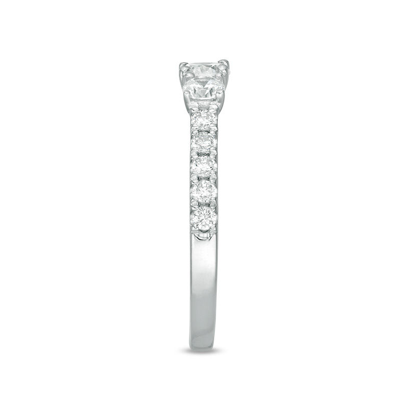 Main Image 7 of 1 CT. T.W. Diamond Past Present Future® Engagement Ring in 10K White Gold