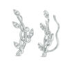 Thumbnail Image 1 of 1/6 CT. T.W. Diamond Entwined Vine Crawler Earrings in Sterling Silver