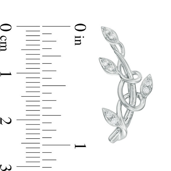 1/6 CT. T.w. Diamond Entwined Vine Crawler Earrings in Sterling Silver
