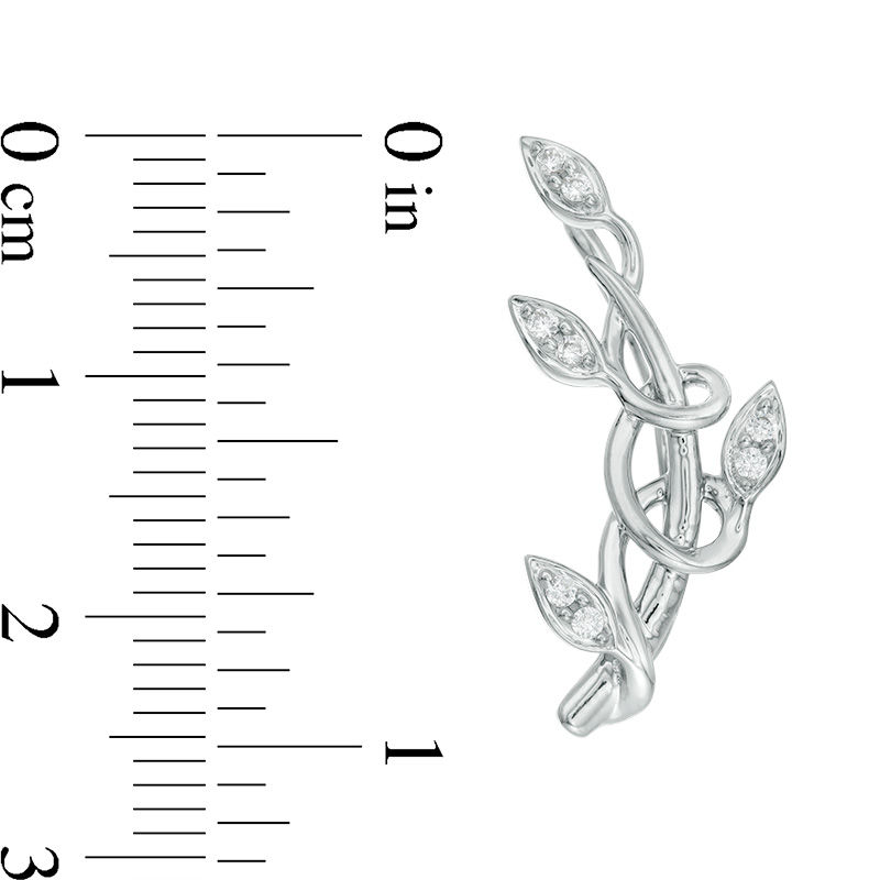 Main Image 2 of 1/6 CT. T.W. Diamond Entwined Vine Crawler Earrings in Sterling Silver