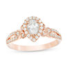 Thumbnail Image 1 of 1/2 CT. T.W. Pear-Shaped Diamond Frame Tri-Sides Vintage-Style Engagement Ring in 14K Rose Gold