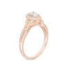 Thumbnail Image 1 of 1/2 CT. T.W. Pear-Shaped Diamond Frame Tri-Sides Vintage-Style Engagement Ring in 14K Rose Gold