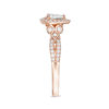 Thumbnail Image 3 of 1/2 CT. T.W. Pear-Shaped Diamond Frame Tri-Sides Vintage-Style Engagement Ring in 14K Rose Gold