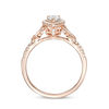 1/2 CT. T.W. Pear-Shaped Diamond Frame Tri-Sides Vintage-Style Engagement Ring in 14K Rose Gold