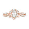 Thumbnail Image 4 of 1/2 CT. T.W. Pear-Shaped Diamond Frame Tri-Sides Vintage-Style Engagement Ring in 14K Rose Gold