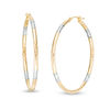 Thumbnail Image 1 of 40.0mm Diamond-Cut Hoop Earrings in 14K Gold with Rose and White Rhodium Plate
