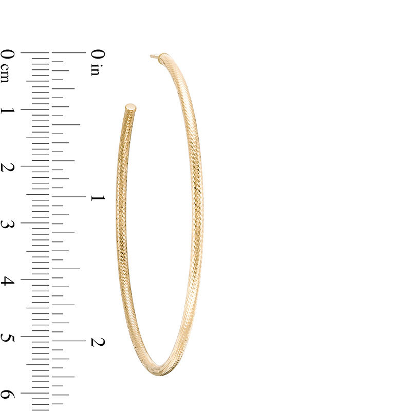 60.0mm Diamond-Cut Hoop Earrings in 14K Gold