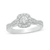Thumbnail Image 1 of Love's Destiny by Zales 3/4 CT. T.W. Certified Diamond Cushion Frame Engagement Ring in 14K White Gold (I/I1)