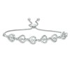 Thumbnail Image 1 of 1/15 CT. T.W. Diamond Sideways Heart Link Bolo Bracelet in Sterling Silver - 9.5"